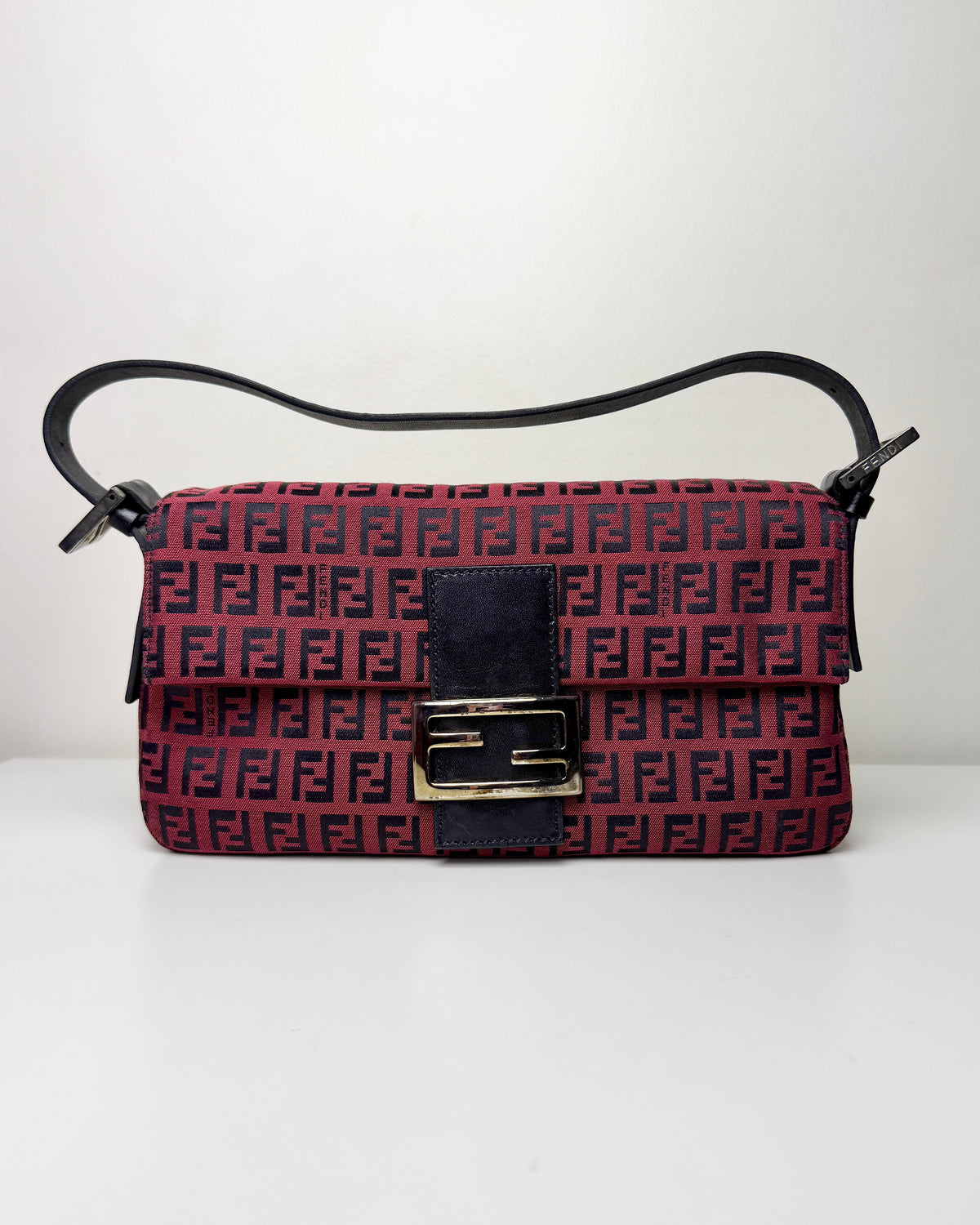 Fendi Zucchino Baguette Bag – Red