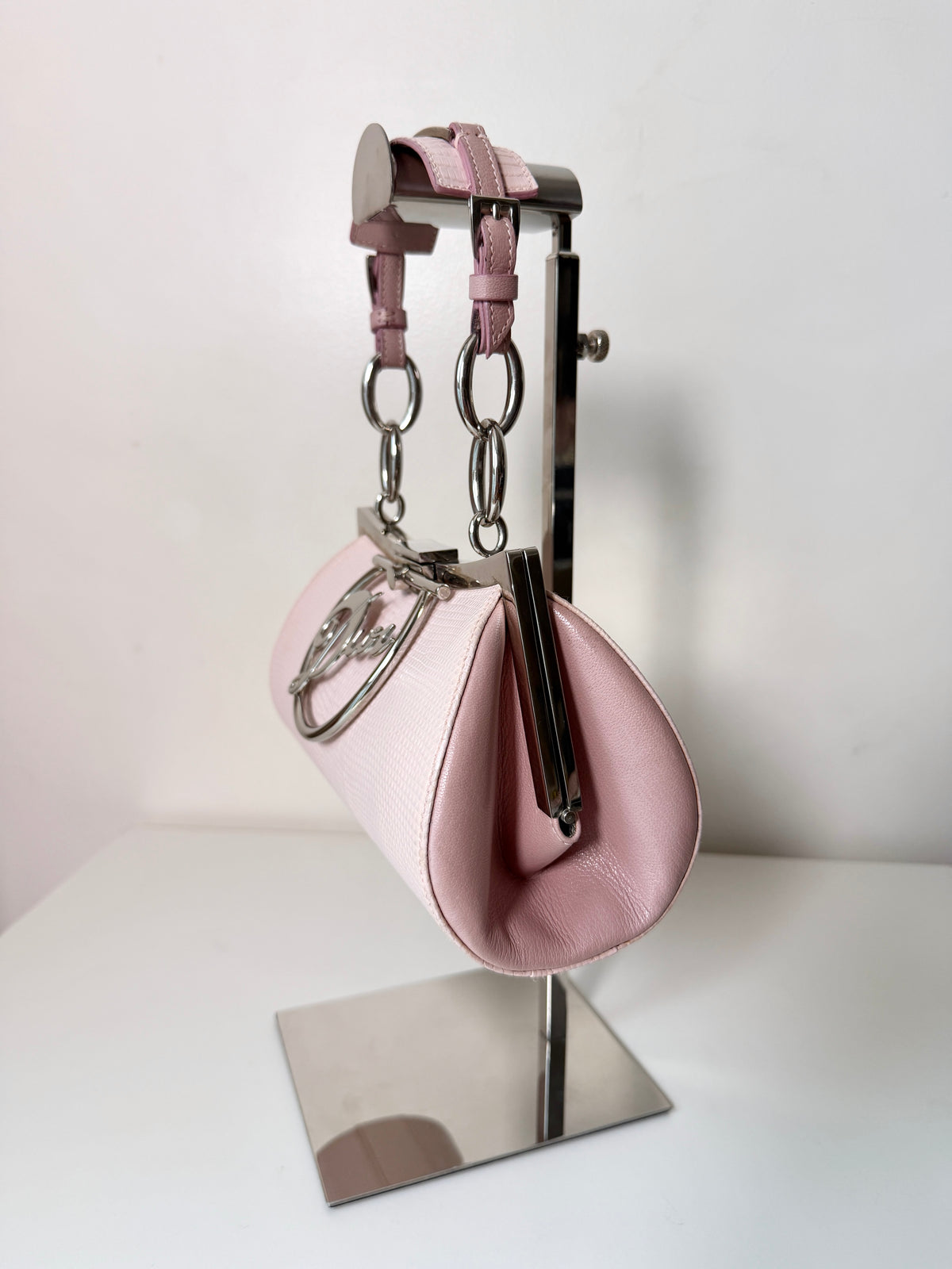 AVAILABLE | Christian Dior Diva Pink Phyton Handbag