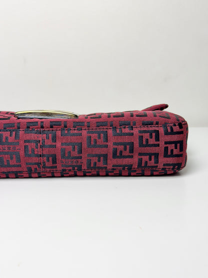 Fendi Zucchino Baguette Bag – Red