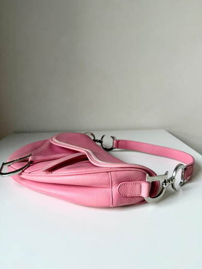 AVAILABLE | Christian Dior Leather Saddle Bag – Pink