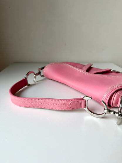 AVAILABLE | Christian Dior Leather Saddle Bag – Pink