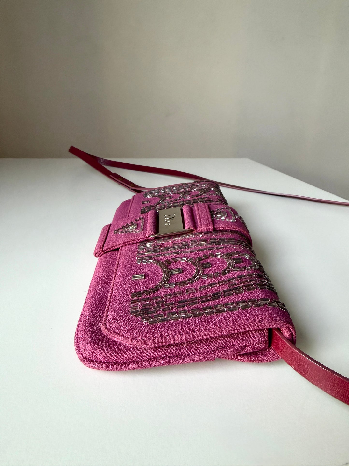 AVAILABLE | Christian Dior Limited Edition Embroidered Two-Way Clutch – Pink