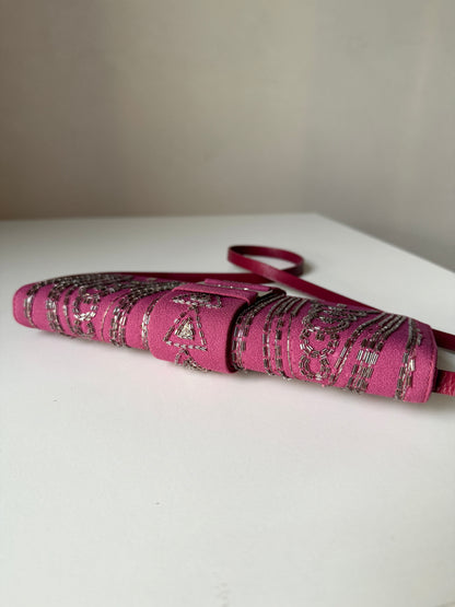 AVAILABLE | Christian Dior Limited Edition Embroidered Two-Way Clutch – Pink
