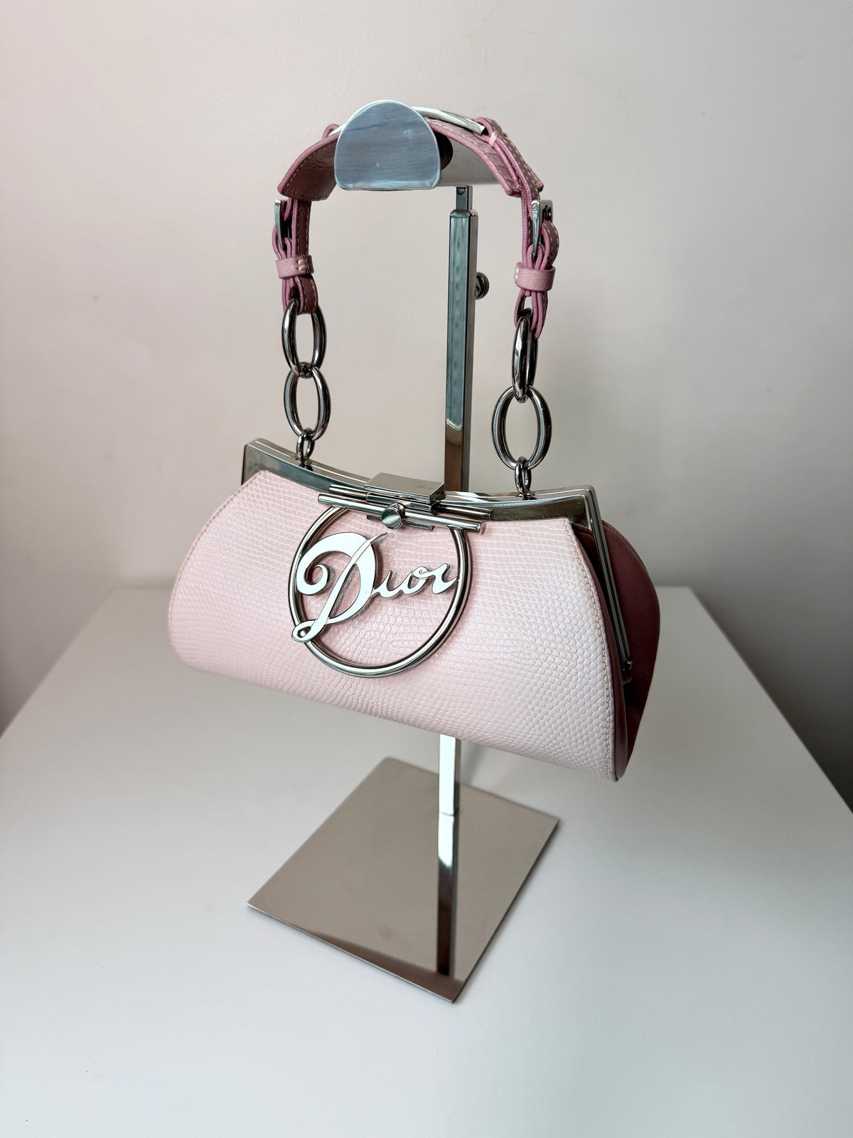 AVAILABLE | Christian Dior Diva Pink Phyton Handbag