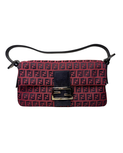 Fendi Zucchino Baguette Bag – Red
