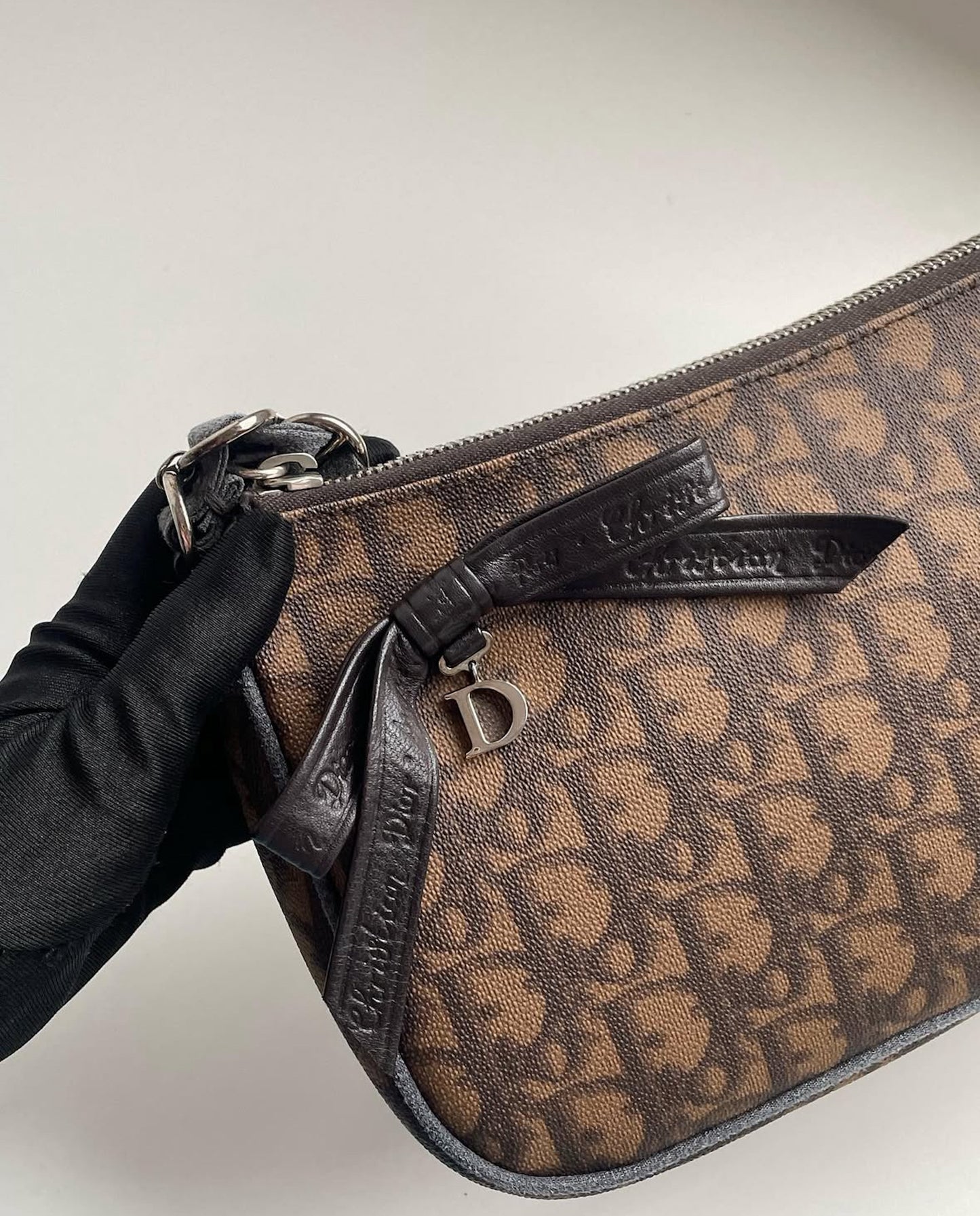 Christian Dior Romantique Trotter Shoulder Brown Bag