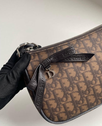 Christian Dior Romantique Trotter Shoulder Brown Bag
