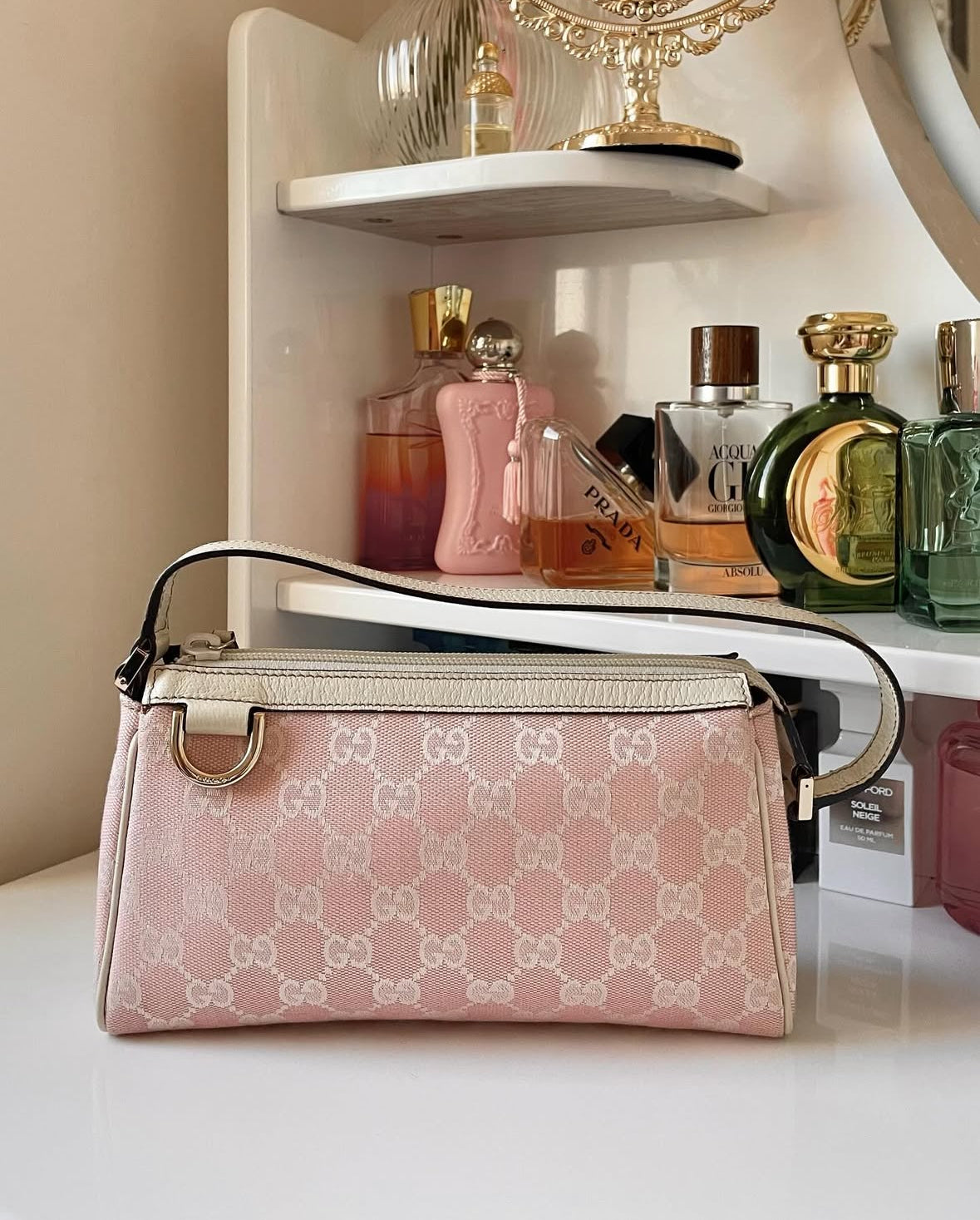 Gucci D-Ring Pink Pochette Bag