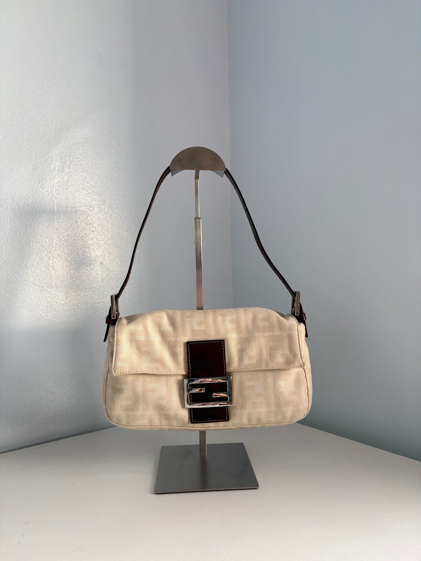 Fendi Monogram Beige Baguette