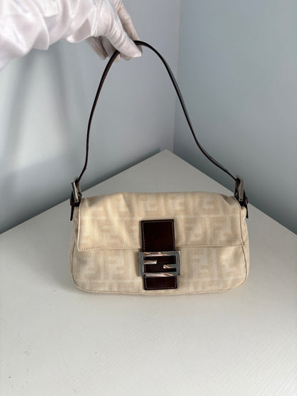 Fendi Monogram Beige Baguette
