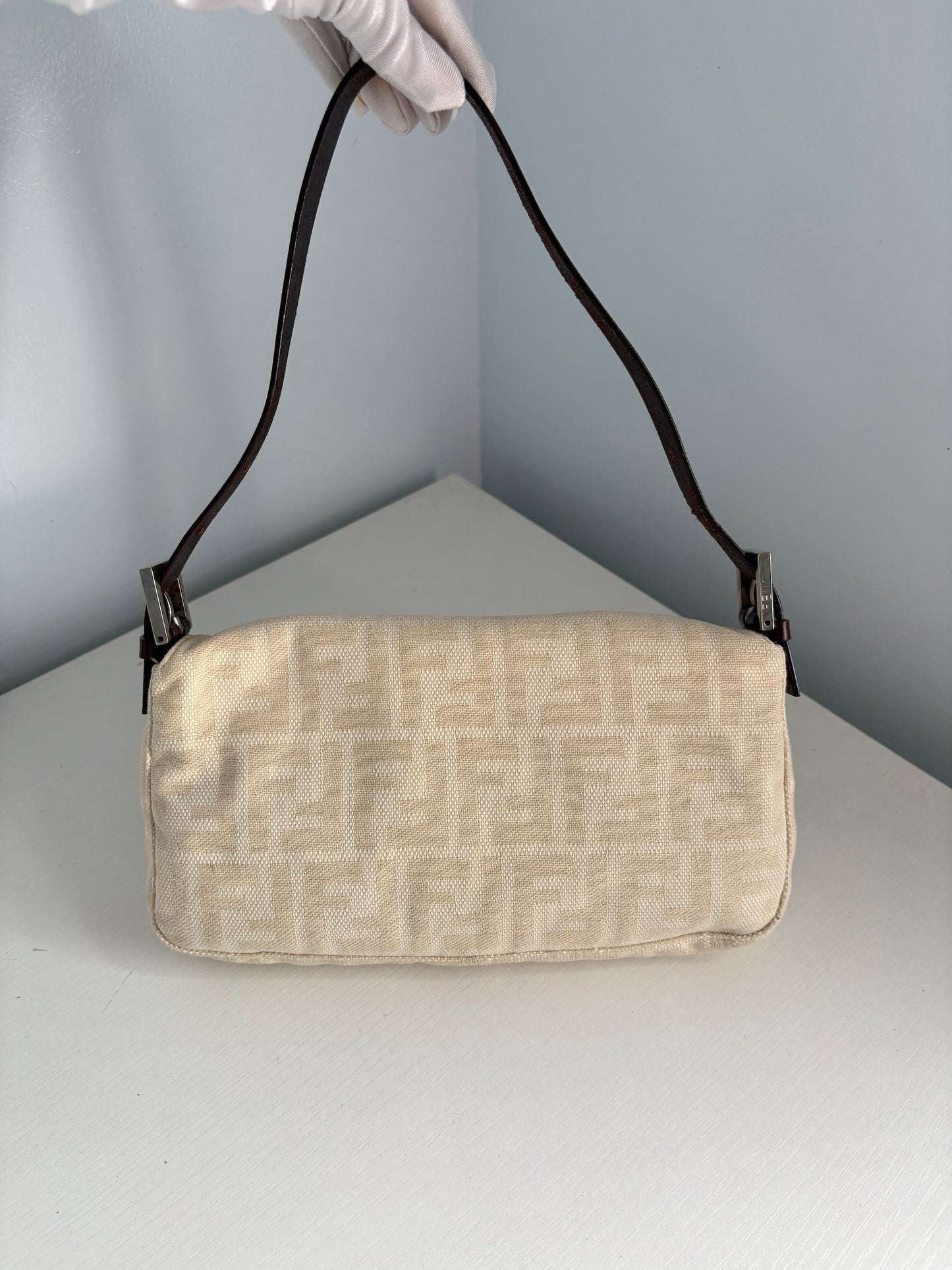Fendi Monogram Beige Baguette