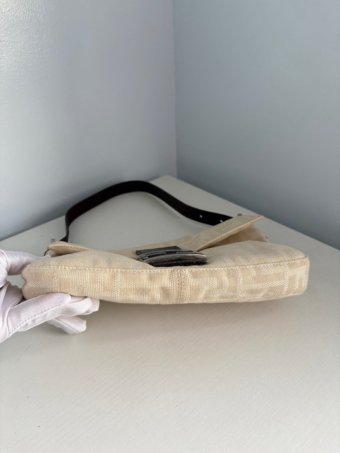 Fendi Monogram Beige Baguette