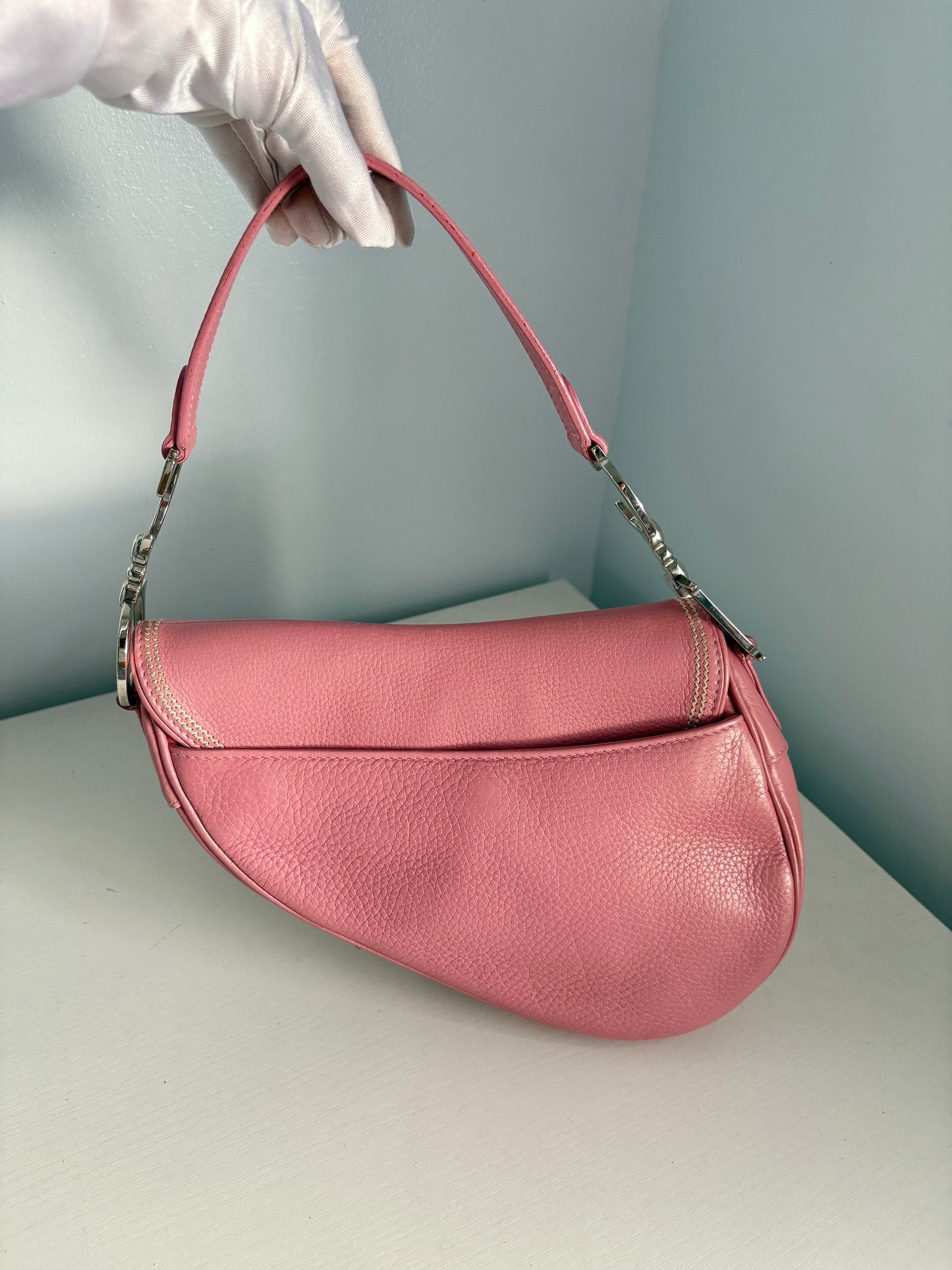 Christian Dior Sakura Pink Saddle Leather