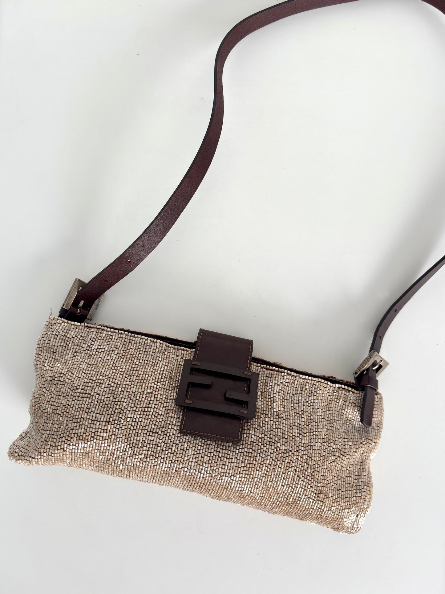 FENDI Champagne Beaded Sling