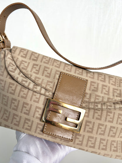 Available | FENDI Zucchino Double Flap Baguette