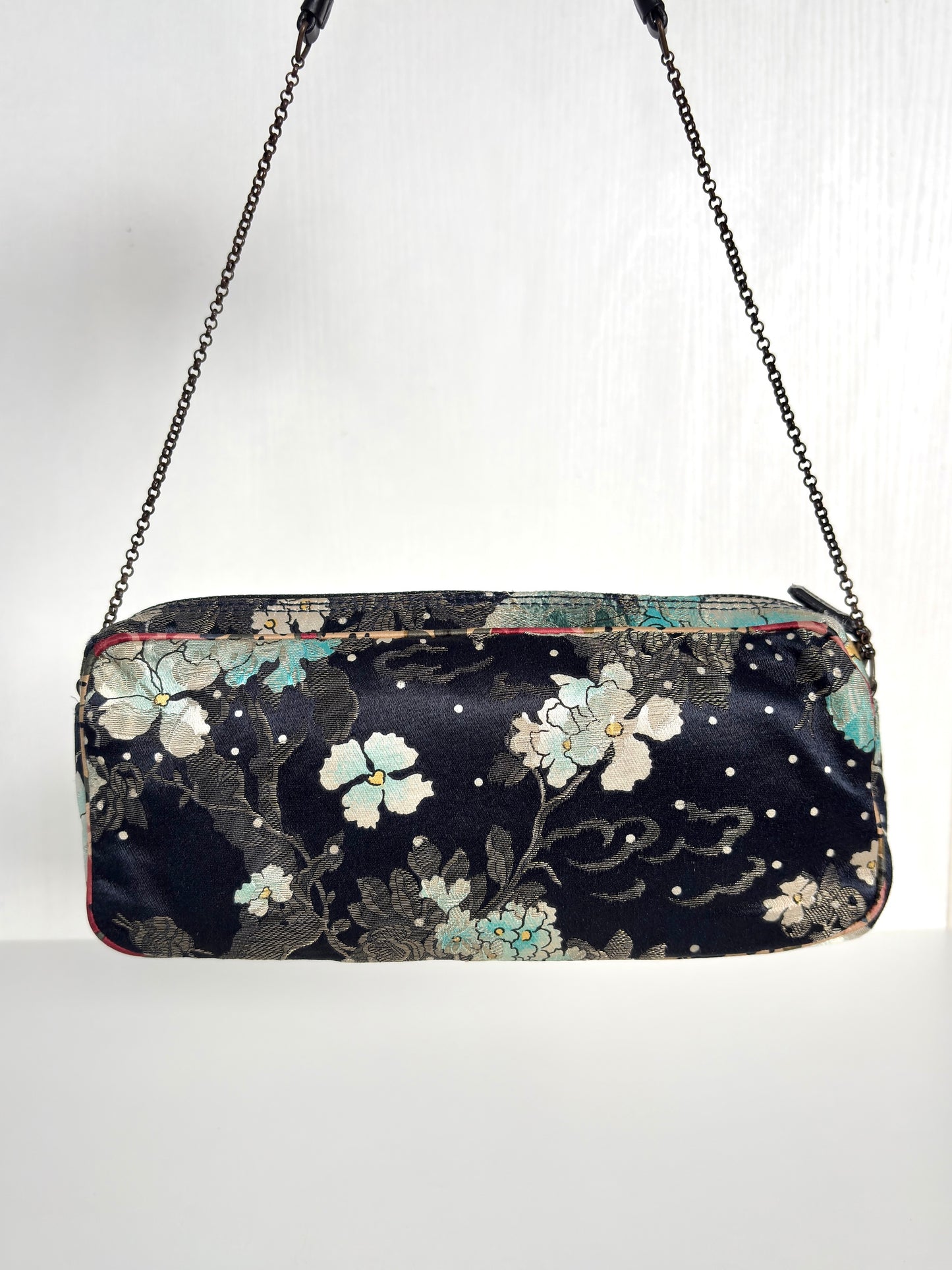 Available | Christian Dior FW01 Embellished No.1 Floral Jacquard Shoulder Bag – Multicolor