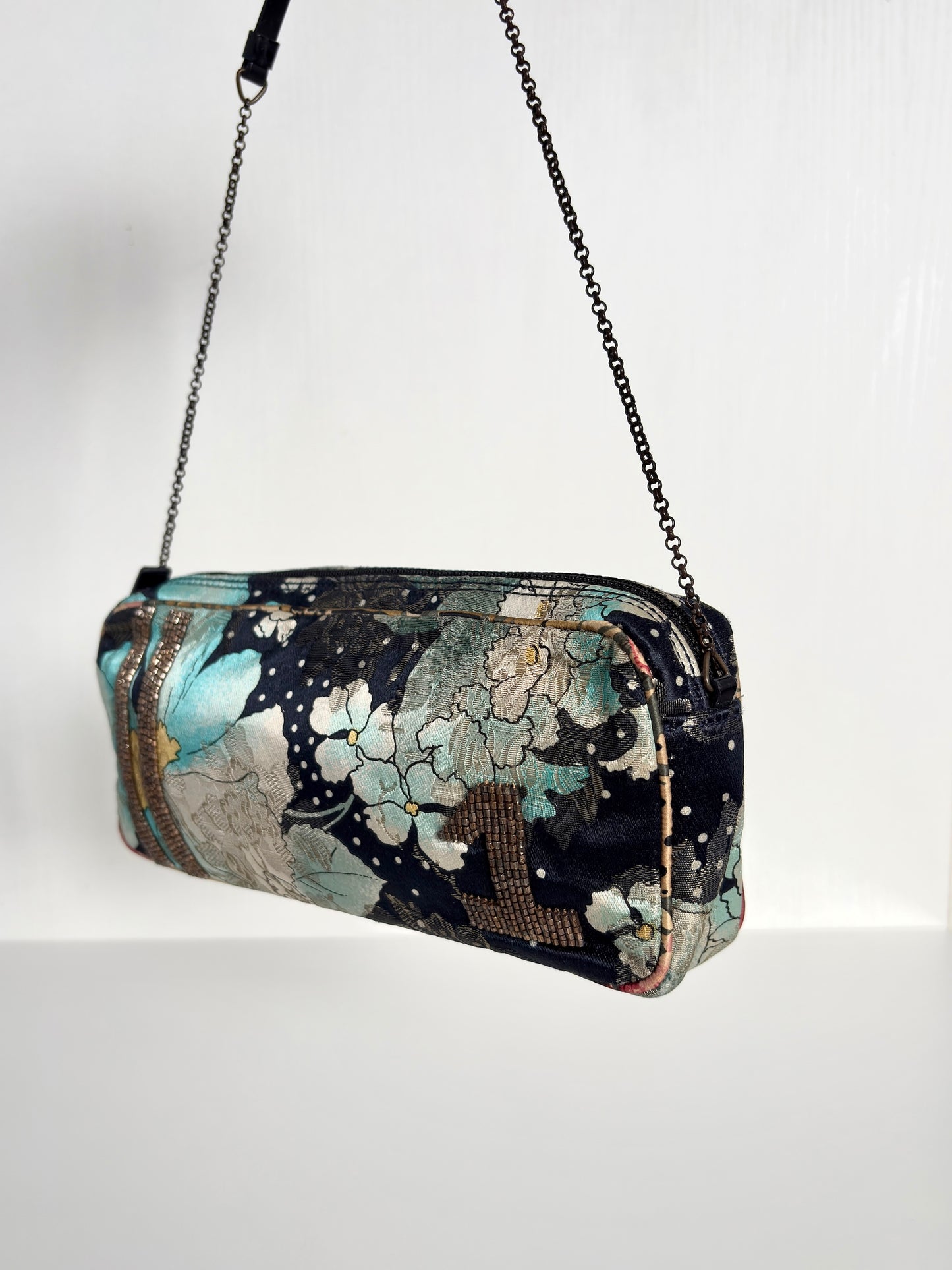 Available | Christian Dior FW01 Embellished No.1 Floral Jacquard Shoulder Bag – Multicolor