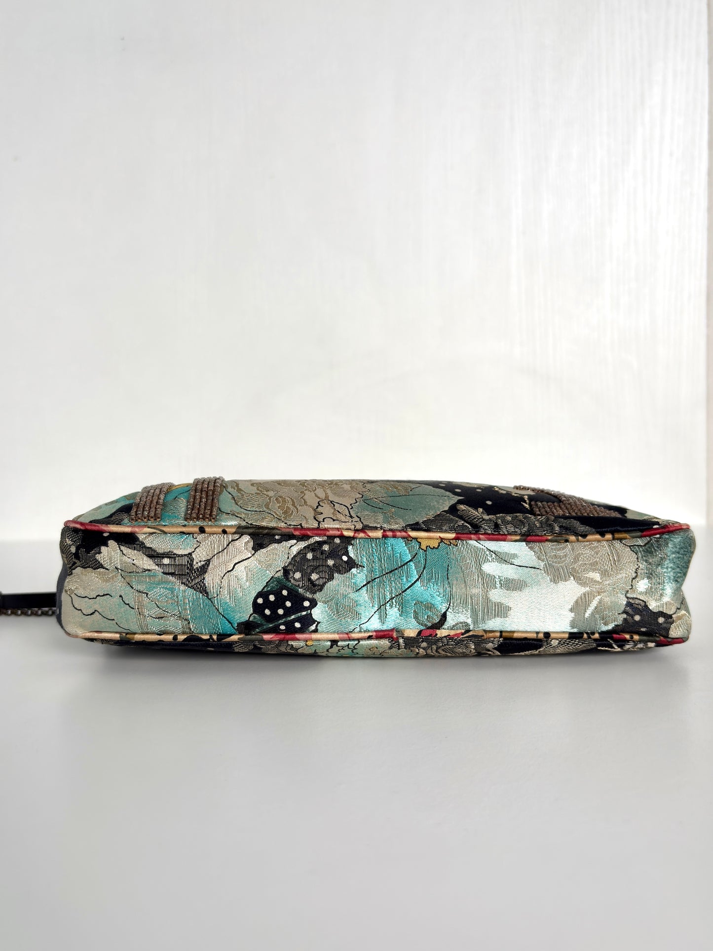 Available | Christian Dior FW01 Embellished No.1 Floral Jacquard Shoulder Bag – Multicolor