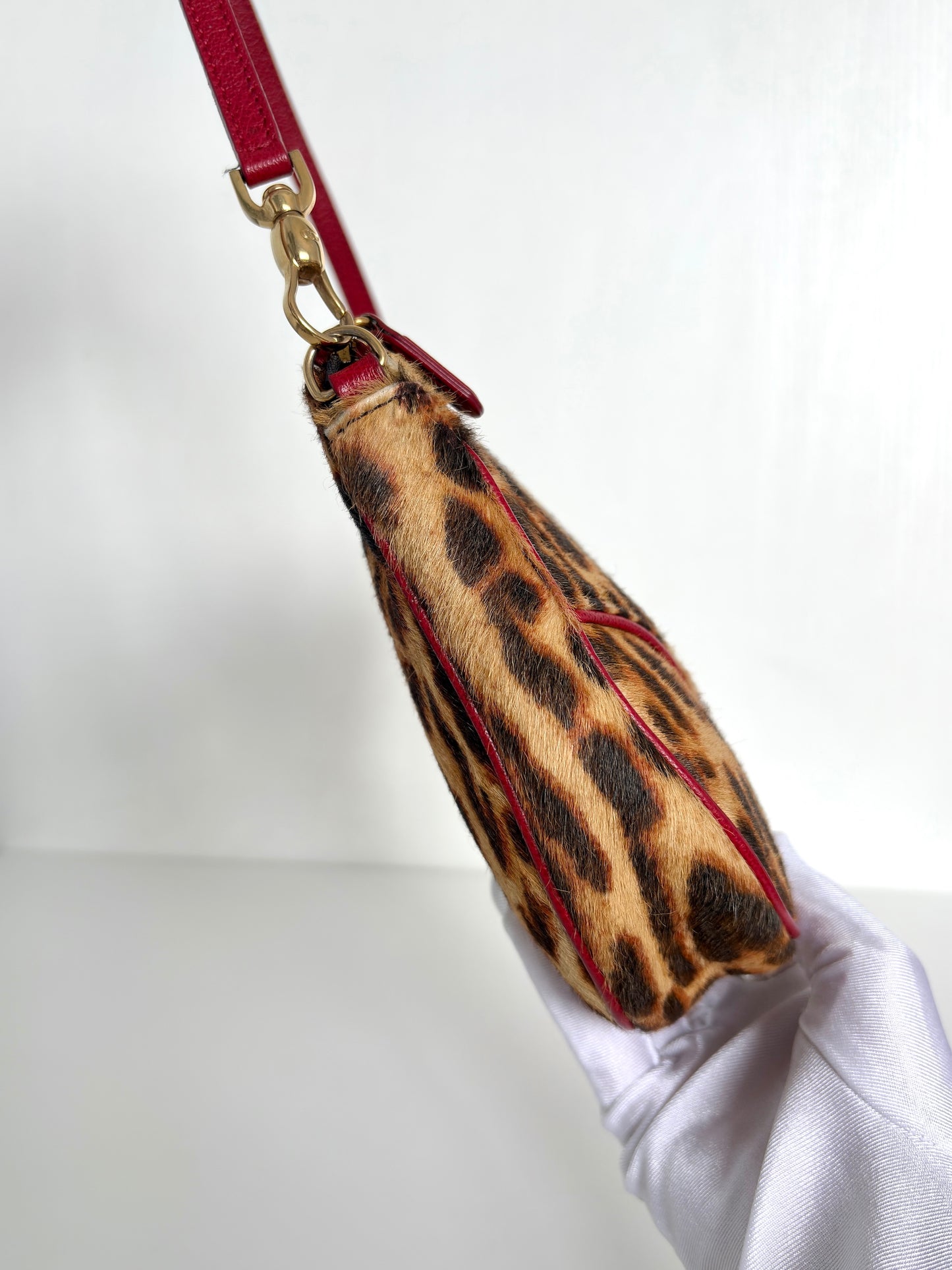 Available | Christian Dior Leopard Pony Hair Mini Saddle Bag
