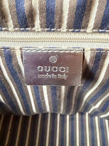 AVAILABLE | Gucci Metallic Canvas Shopper Bag – Silver