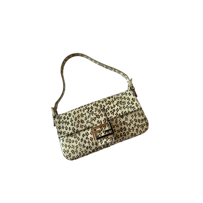 Fendi Cheetah Print Python Baguette Bag
