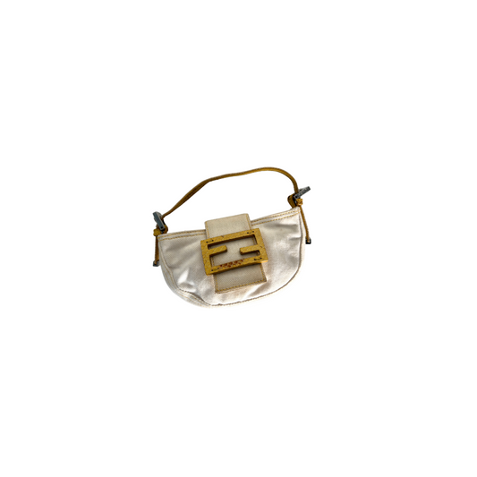 Fendi Mini Croissant in Yellow Phyton